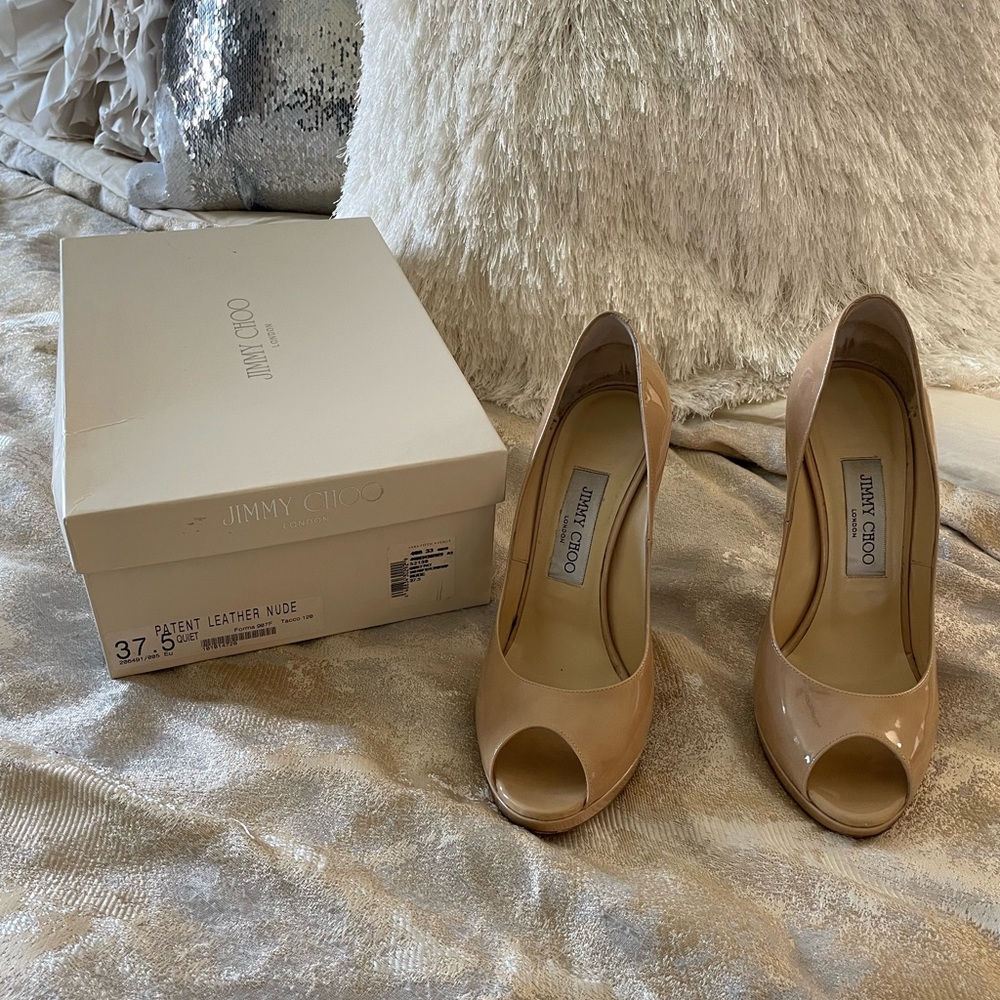 Jimmy Choo nude patent quiet 37 1/2